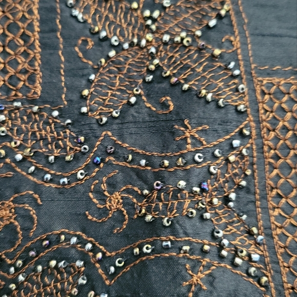 Chico's Silk Beaded Blazer Top Size 2 / 12 - Picture 4 of 6